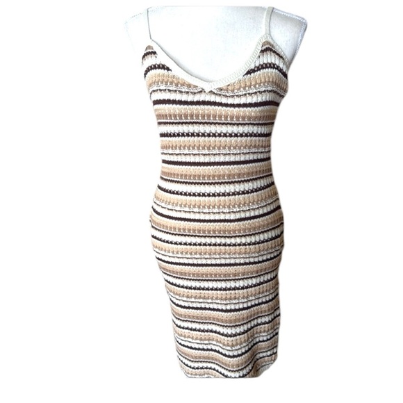 NWT Olive + Oak Crochet Slip Bodycon SunDress Summer Sexy Retro 70s Boho Sz M - Picture 3 of 14
